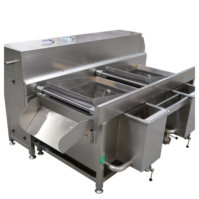 Tilting double-basin vegetable washing machine