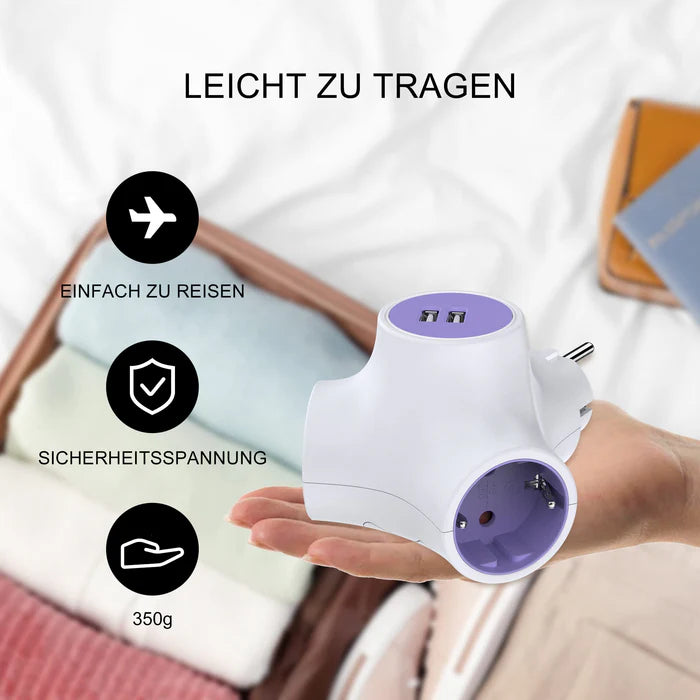 UCOMEN MODULAR POWER CUBE, SURGE PROTECTOR/ USB-A PORT/ INDIVIDUAL SWITCH/ ADDITIONAL OUTLET, 1.5M CABLE, 16A/3680W