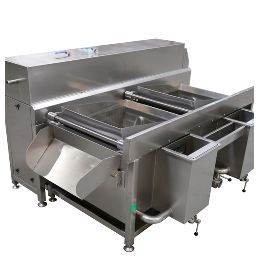 Tilting double-basin vegetable washing machine