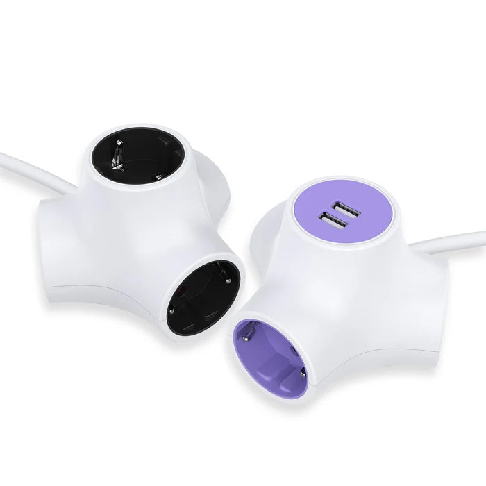 UCOMEN MODULAR POWER CUBE, SURGE PROTECTOR/ USB-A PORT/ INDIVIDUAL SWITCH/ ADDITIONAL OUTLET, 1.5M CABLE, 16A/3680W