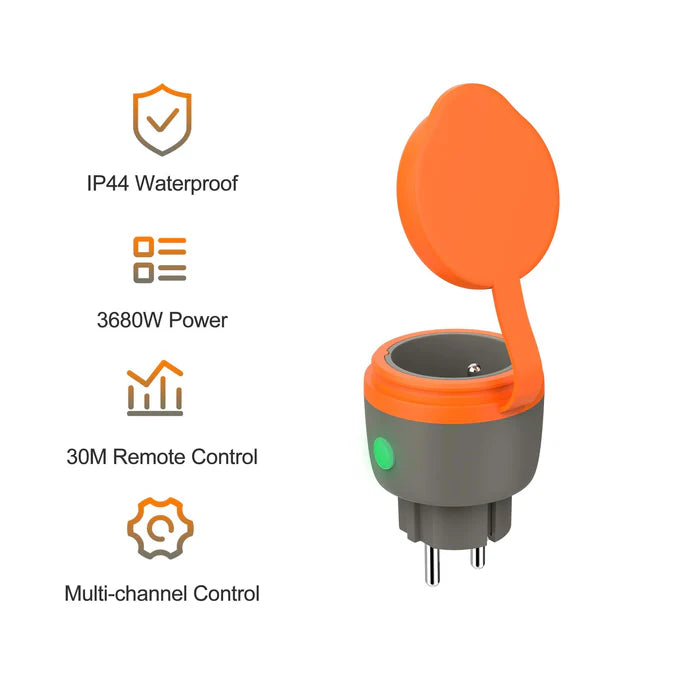UCOMEN RF REMOTE CONTROL POWER SOCKET, PROGRAMMABLE, SPLASH-PROOF, 16A 3680W, 4 PACK