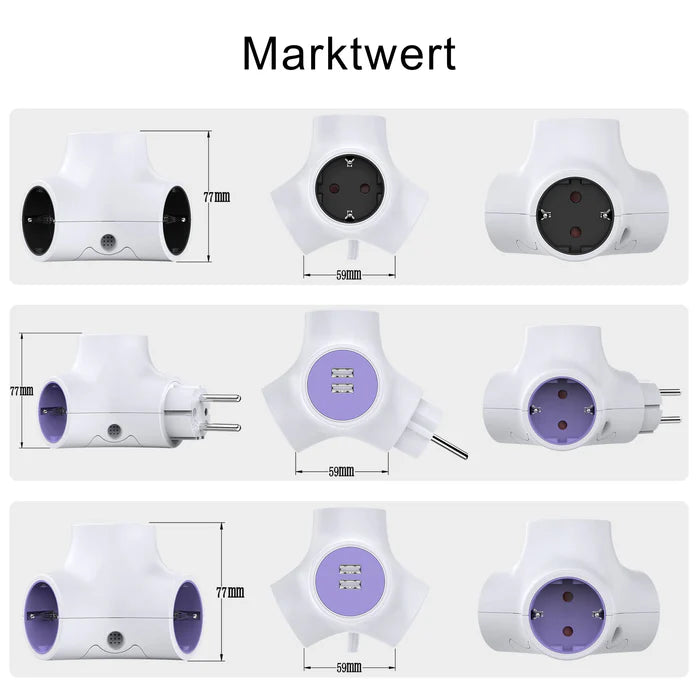 UCOMEN MODULAR POWER CUBE, SURGE PROTECTOR/ USB-A PORT/ INDIVIDUAL SWITCH/ ADDITIONAL OUTLET, 1.5M CABLE, 16A/3680W