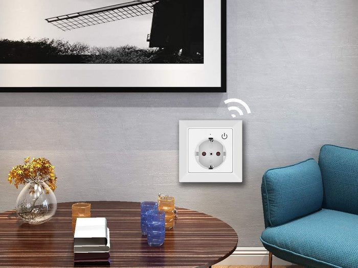 UCOMEN WI-FI SMART SCHUKO SOCKET FLUSH-MOUNTED, 250V~ 16A, COMPATIBLE WITH ALEXA ECHO AND GOOGLE HOME - 2-PACK