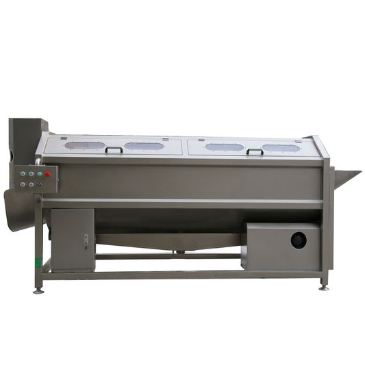 Spiral brush peeling machine