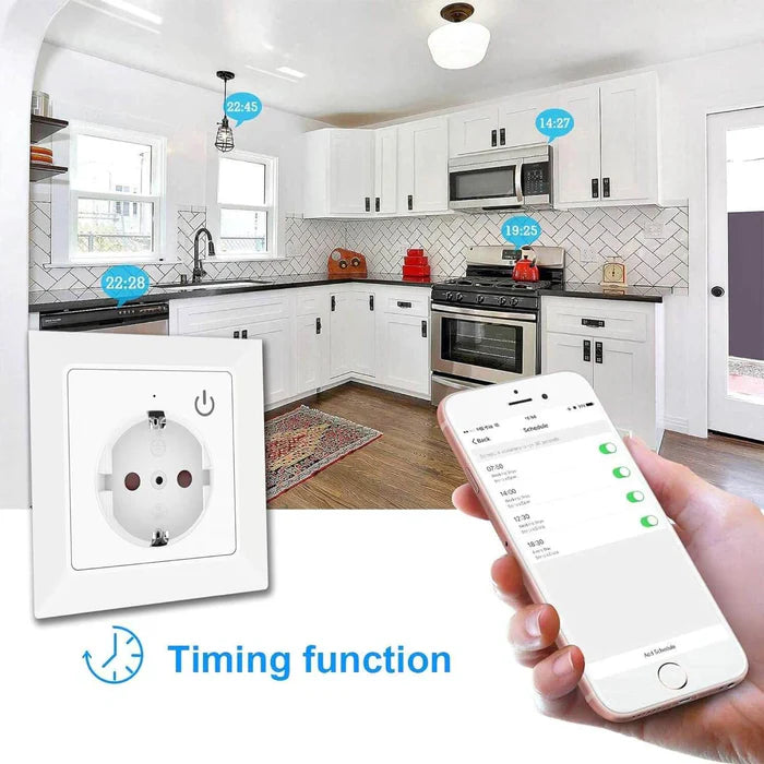 UCOMEN WI-FI SMART SCHUKO SOCKET FLUSH-MOUNTED, 250V~ 16A, COMPATIBLE WITH ALEXA ECHO AND GOOGLE HOME - 2-PACK