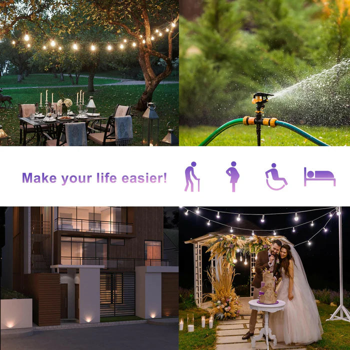 UCOMEN WI-FI OUTDOOR SOCKET, IP44 WATERPROOF, POWER MONITORING, SMART LIFE APP, 16A 3680W, 2.4GHZ, FOR OUTDOOR LIGHTING, GARDEN TOOLS, CHRISTMAS DECORATIONS, 1/2/4 PACK