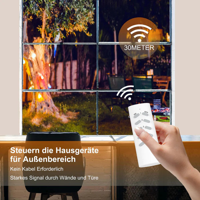 UCOMEN RF REMOTE CONTROL POWER SOCKET, PROGRAMMABLE, SPLASH-PROOF, 16A 3680W, 4 PACK