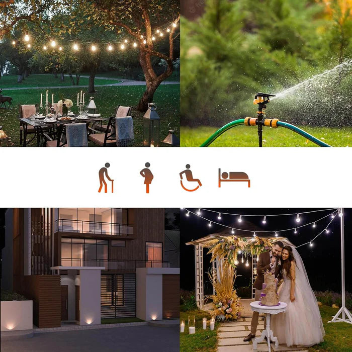 UCOMEN OUTDOOR REMOTE CONTROL SOCKET BUNDLE, 2 IP44 SOCKETS + 1 REMOTE CONTROLLER, PROGRAMMABLE REMOTE CONTROL SET, 16A/3680W